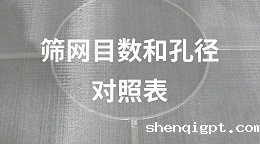 筛网目数和孔径对照表
